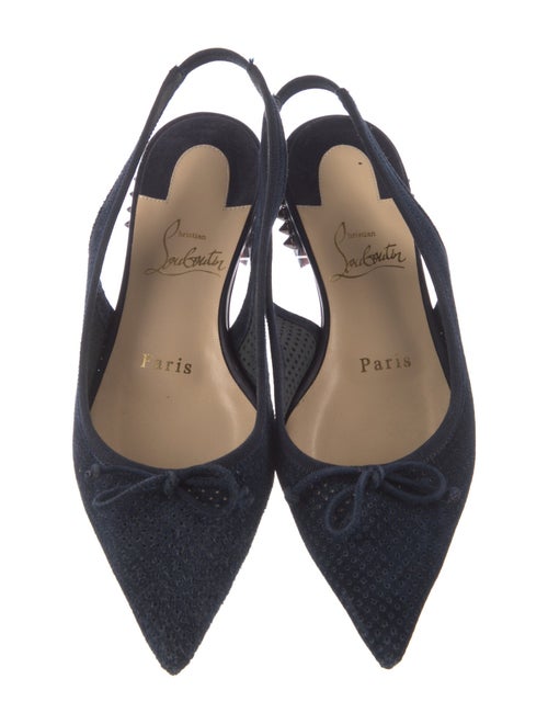 Christian Louboutin Suede Bow Accents Slingback Flats