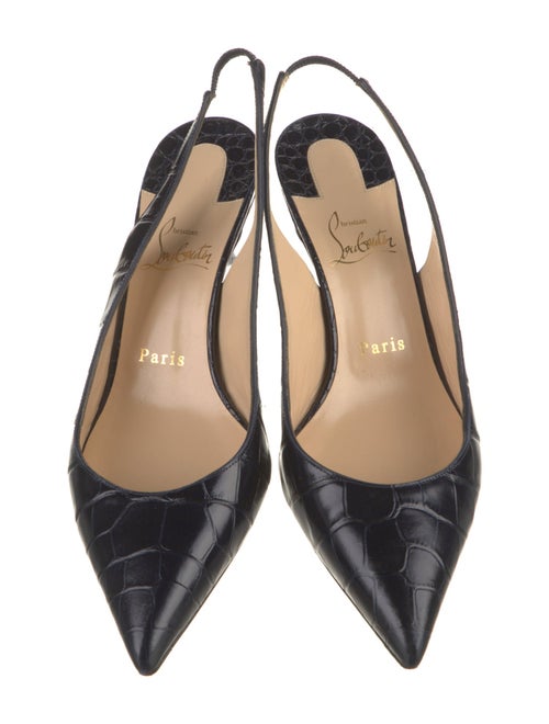 Christian Louboutin Embossed Leather Slingback Pumps