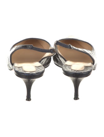 Christian Louboutin Embossed Leather Slingback Pumps