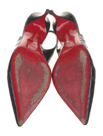 Christian Louboutin Embossed Leather Slingback Pumps