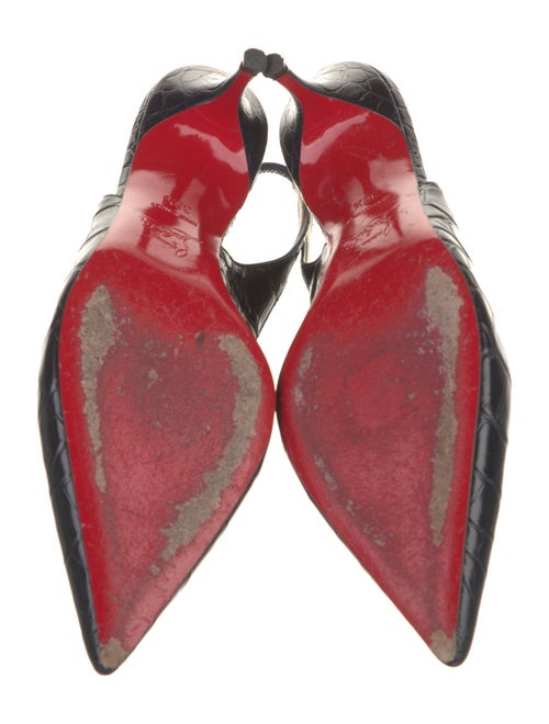 Christian Louboutin Embossed Leather Slingback Pumps