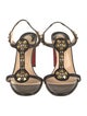 Christian Louboutin Spike Accents Leather T-Strap Sandals