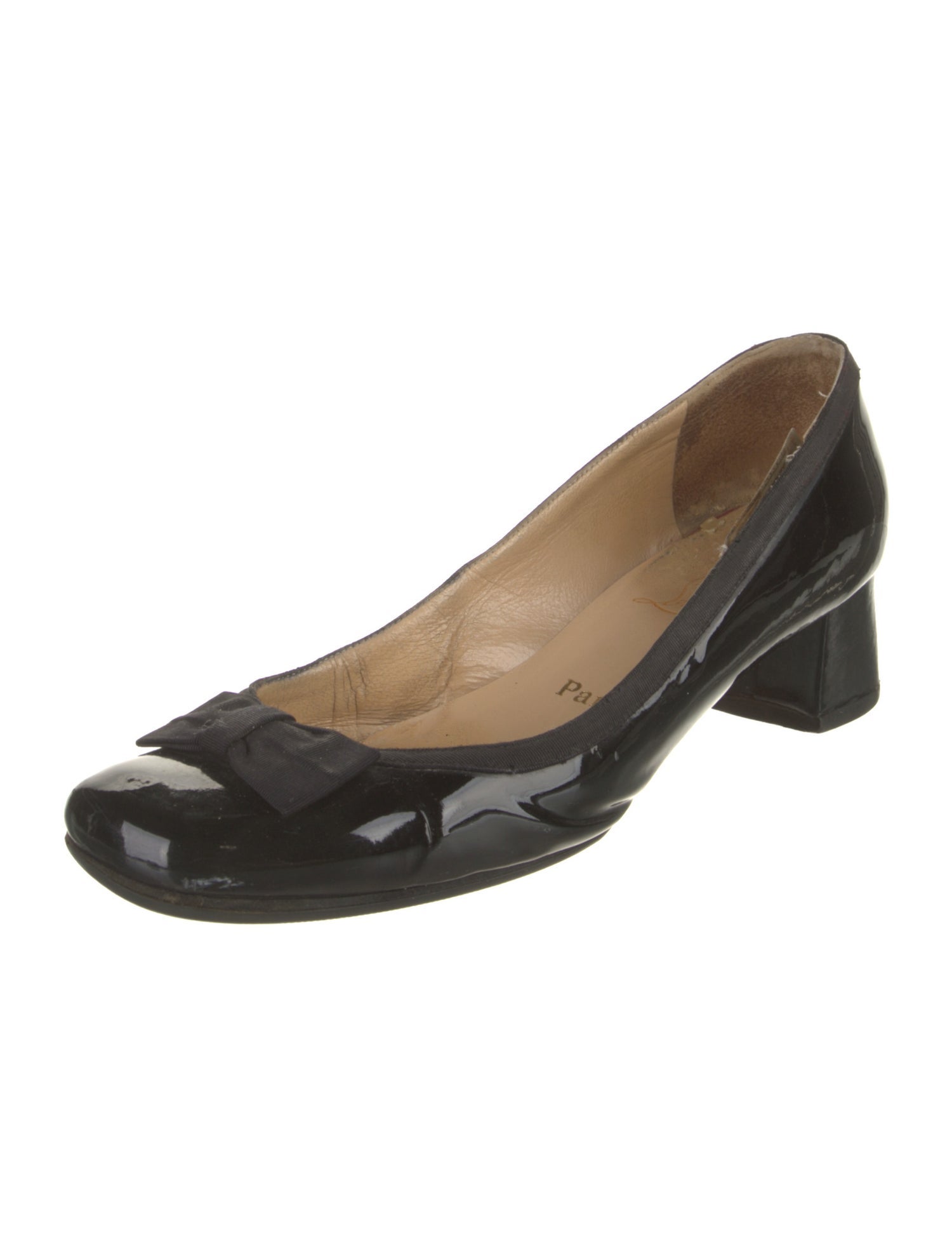 Christian Louboutin Patent Leather Bow Accents Pumps