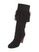 Christian Louboutin Suede Fringe Trim Accent Boots