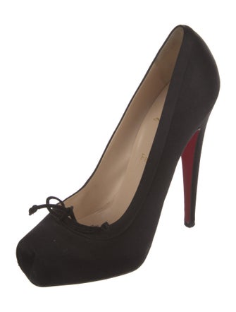 Christian Louboutin Satin Bow Accents Pumps