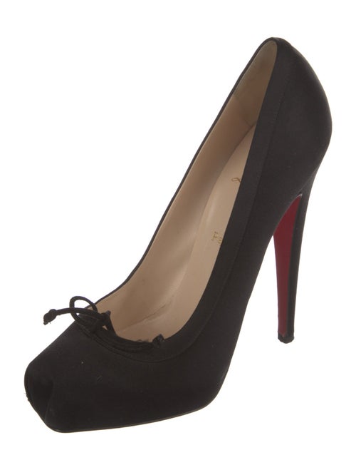 Christian Louboutin Satin Bow Accents Pumps