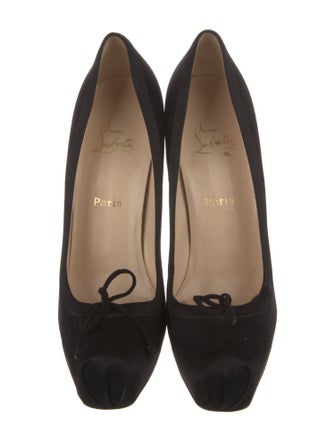 Christian Louboutin Satin Bow Accents Pumps