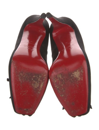 Christian Louboutin Satin Bow Accents Pumps