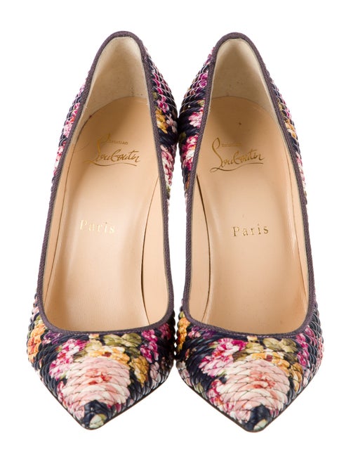 Christian Louboutin Leather Floral Print Pumps