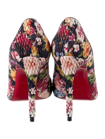 Christian Louboutin Leather Floral Print Pumps