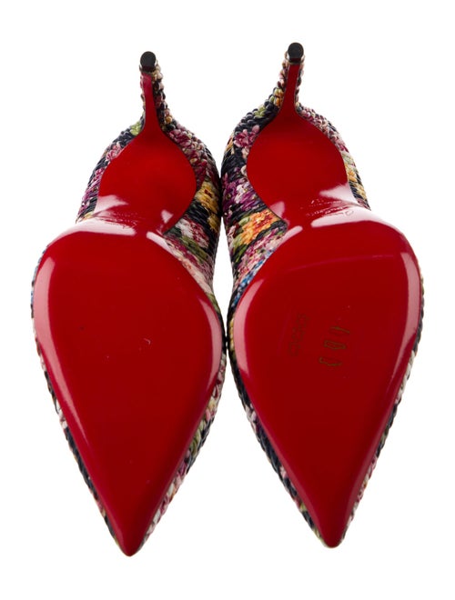 Christian Louboutin Leather Floral Print Pumps