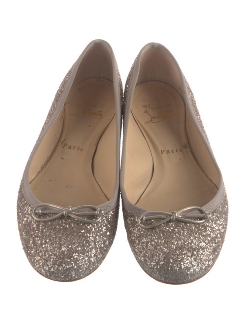 Christian Louboutin Spike Accents Glitter Ballet Flats