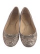 Christian Louboutin Spike Accents Glitter Ballet Flats