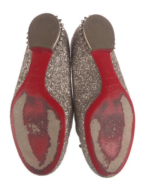 Christian Louboutin Spike Accents Glitter Ballet Flats