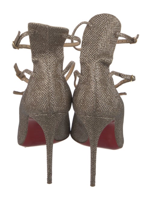 Christian Louboutin Suede Glitter Accents T-Strap Pumps