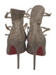 Christian Louboutin Suede Glitter Accents T-Strap Pumps