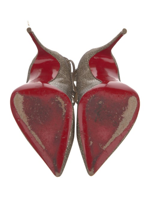 Christian Louboutin Suede Glitter Accents T-Strap Pumps