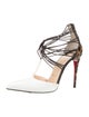 Christian Louboutin Patent Leather Animal Print T-Strap Pumps