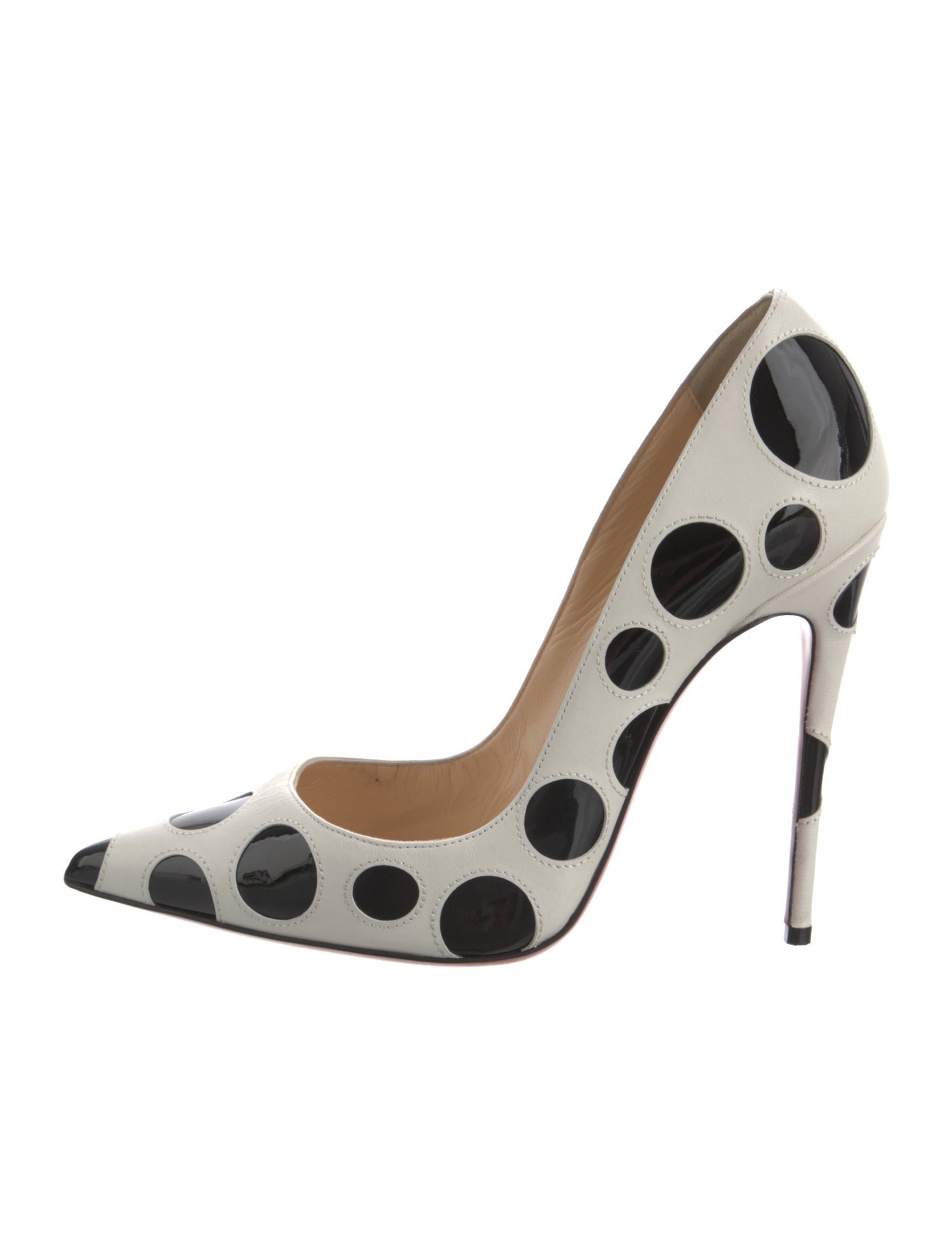 Christian Louboutin Leather Polka Dot Print Pumps