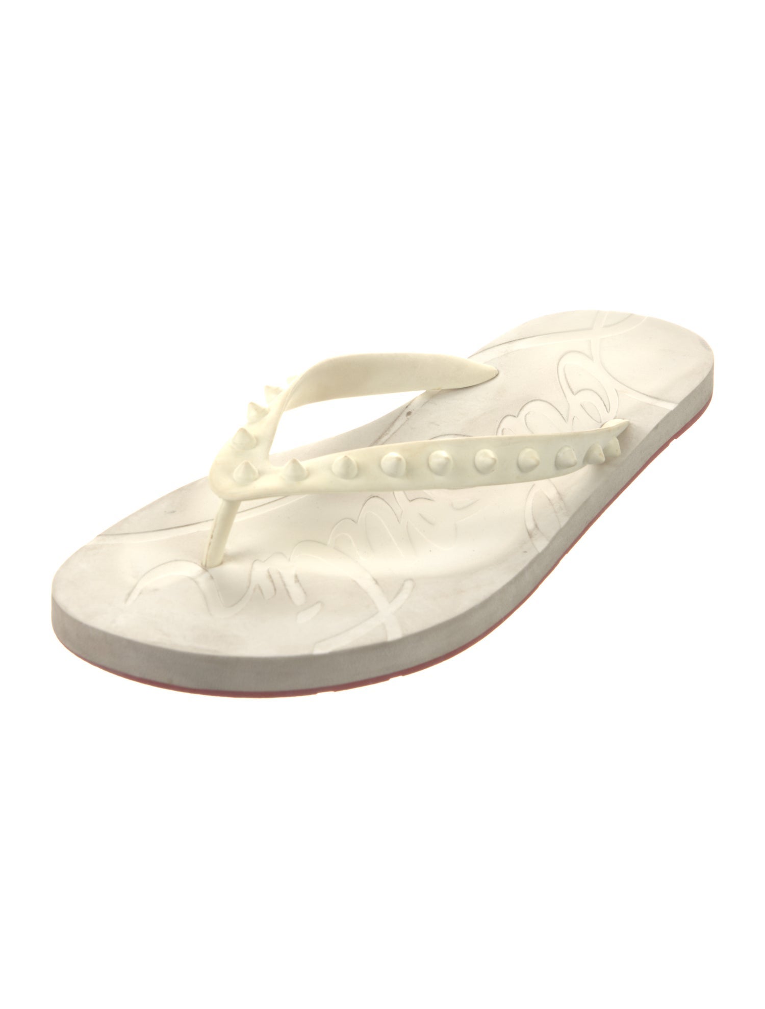 Christian Louboutin Spike Accents Rubber Flip Flops