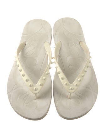 Christian Louboutin Spike Accents Rubber Flip Flops