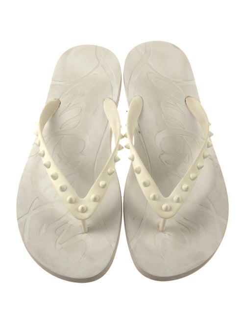Christian Louboutin Spike Accents Rubber Flip Flops