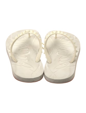 Christian Louboutin Spike Accents Rubber Flip Flops