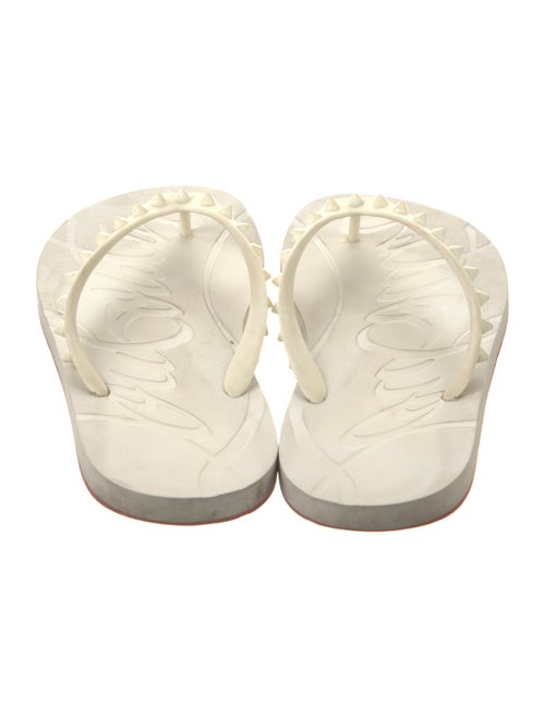 Christian Louboutin Spike Accents Rubber Flip Flops