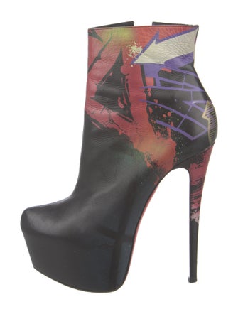Christian Louboutin Leather Printed Boots