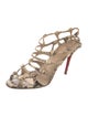 Christian Louboutin Lambskin Animal Print Slingback Sandals
