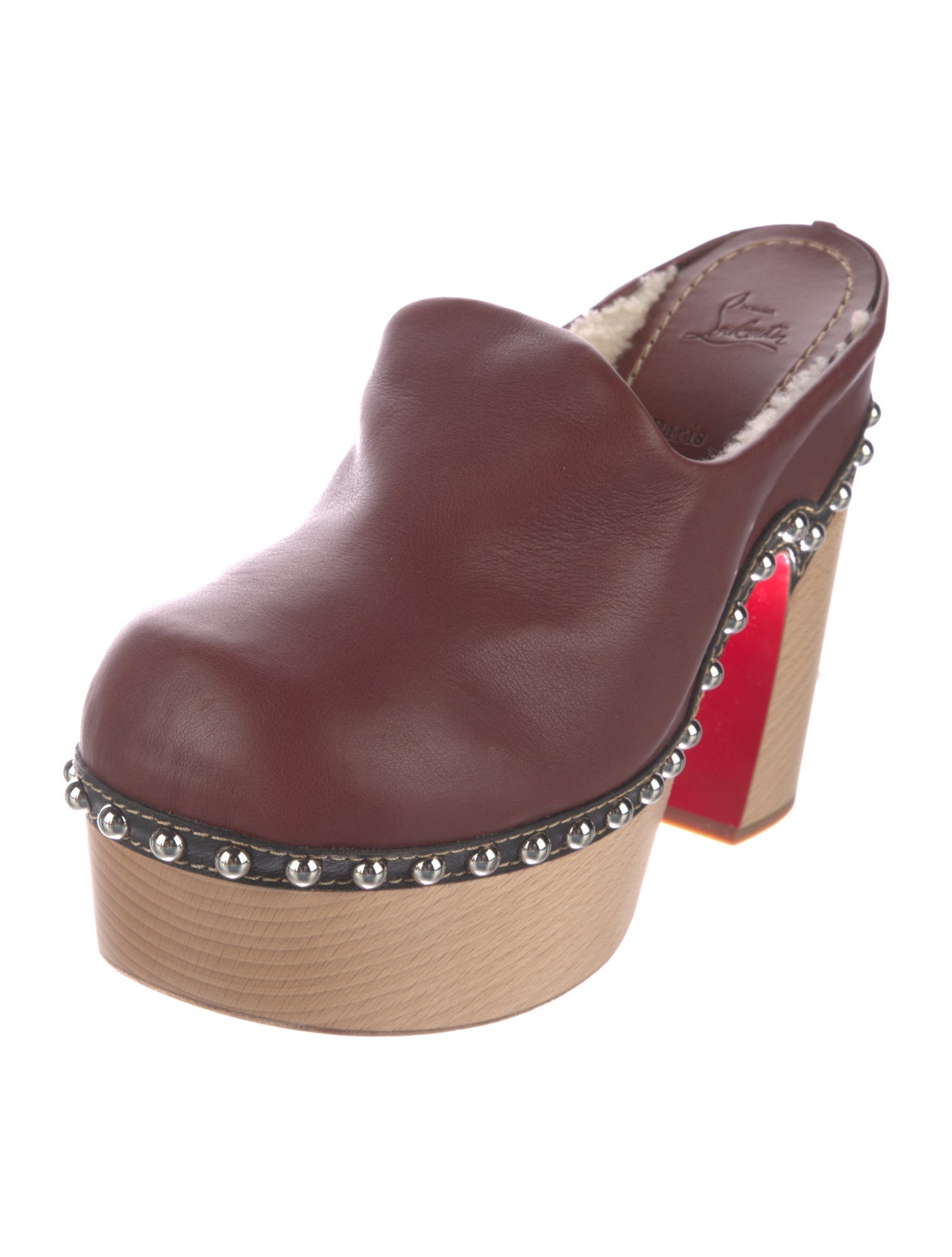 Christian Louboutin Leather Colorblock Pattern Mules