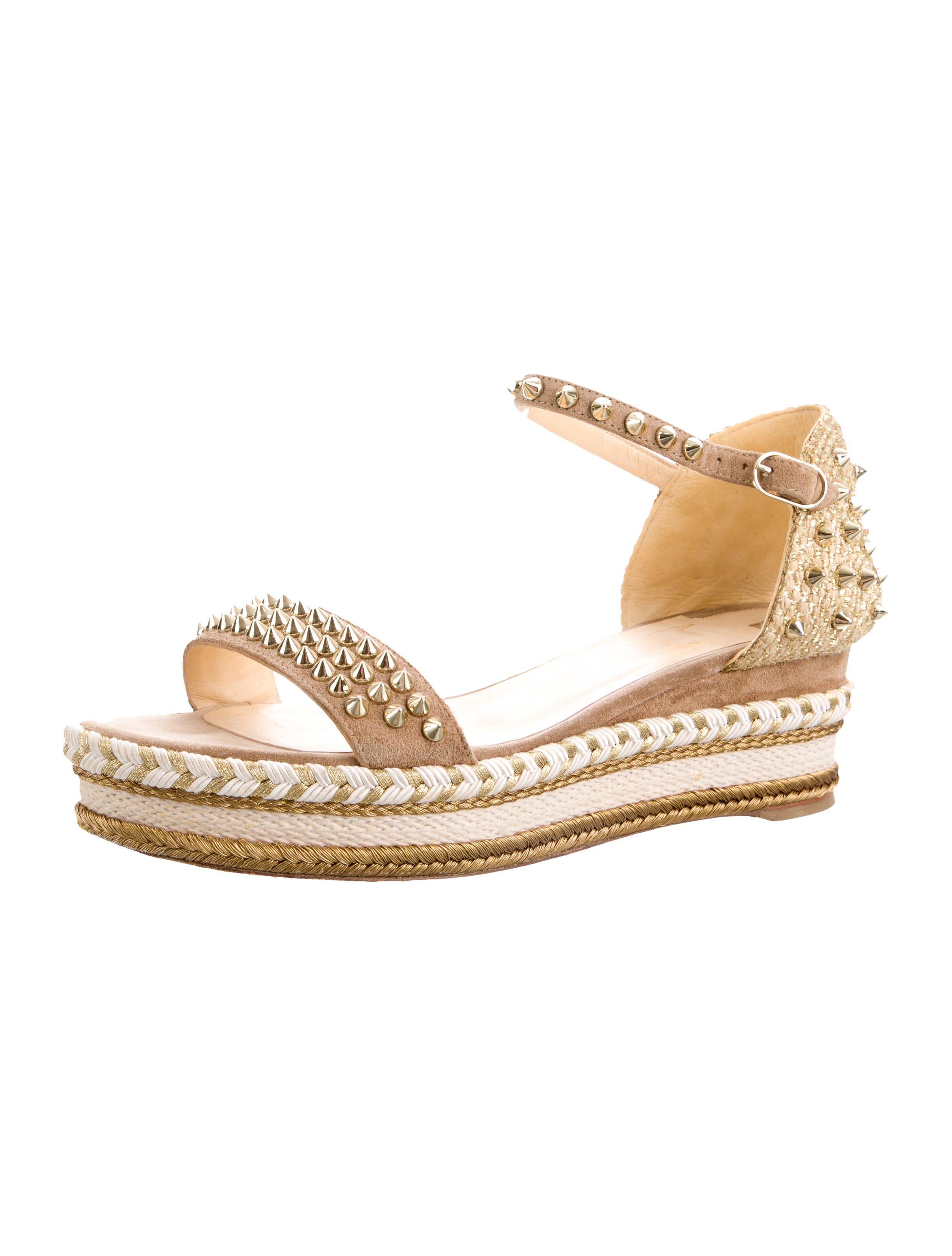 Christian Louboutin Spike Accents Suede Espadrilles
