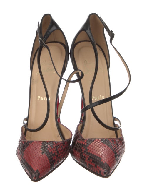 Christian Louboutin Leather Animal Print T-Strap Pumps