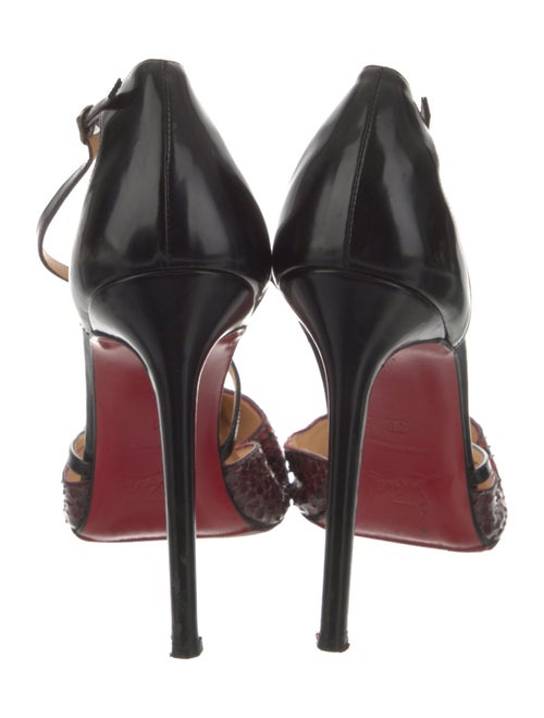 Christian Louboutin Leather Animal Print T-Strap Pumps