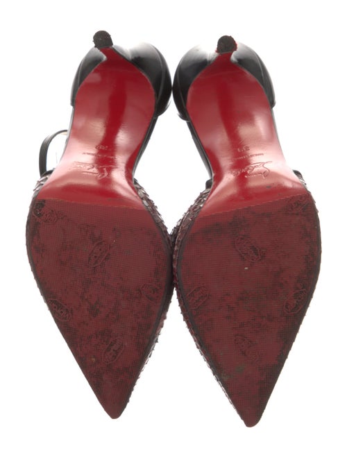 Christian Louboutin Leather Animal Print T-Strap Pumps