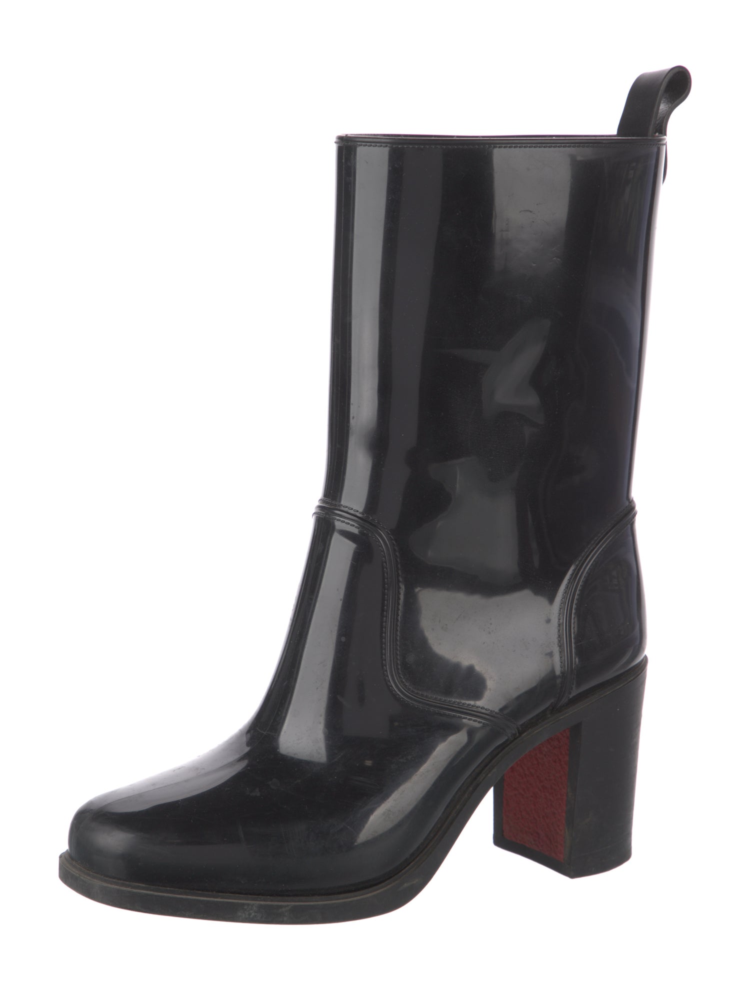 Christian Louboutin Rubber Studded Accents Rain Boots