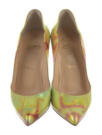 Christian Louboutin Patent Leather Tie-Dye Print Slingback Pumps