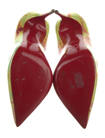 Christian Louboutin Patent Leather Tie-Dye Print Slingback Pumps