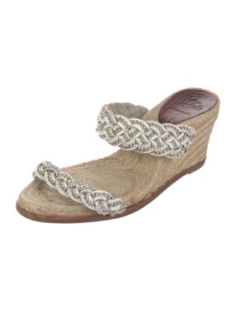 Christian Louboutin Leather Chain-Link Accents Espadrilles