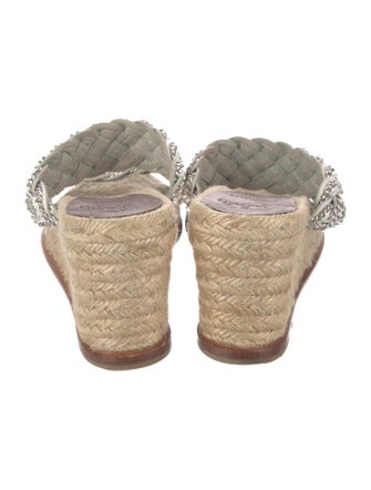 Christian Louboutin Leather Chain-Link Accents Espadrilles