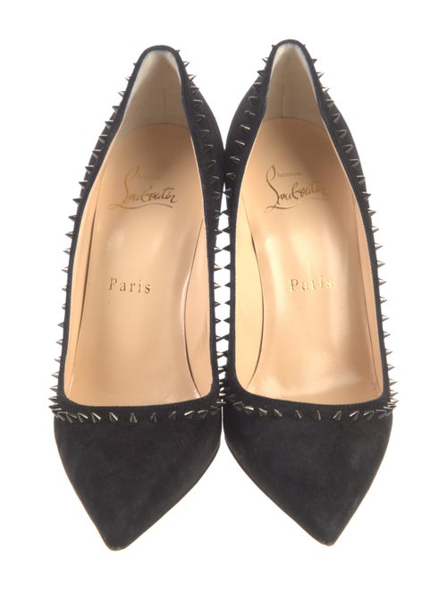 Christian Louboutin Spike Accents Suede Pumps