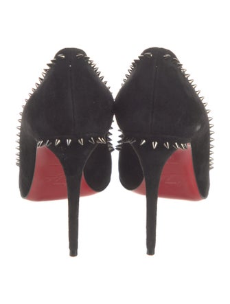 Christian Louboutin Spike Accents Suede Pumps