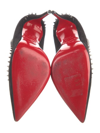 Christian Louboutin Spike Accents Suede Pumps