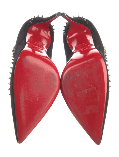 Christian Louboutin Spike Accents Suede Pumps