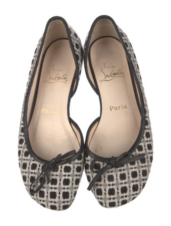 Christian Louboutin Printed Bow Accents D'Orsay Flats
