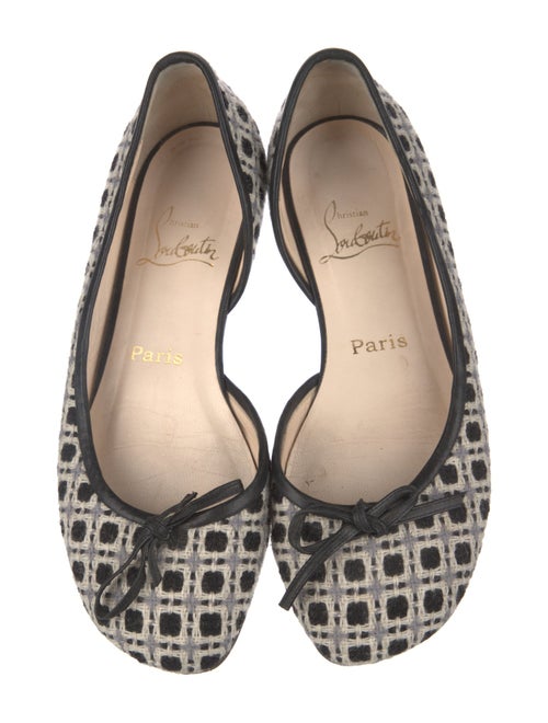 Christian Louboutin Printed Bow Accents D'Orsay Flats