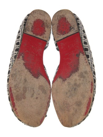 Christian Louboutin Printed Bow Accents D'Orsay Flats
