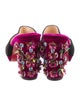 Christian Louboutin Velvet Crystal Embellishments Slides