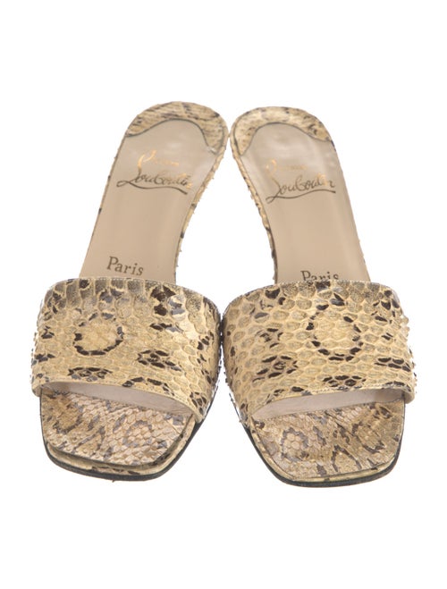 Christian Louboutin Snakeskin Animal Print Slides