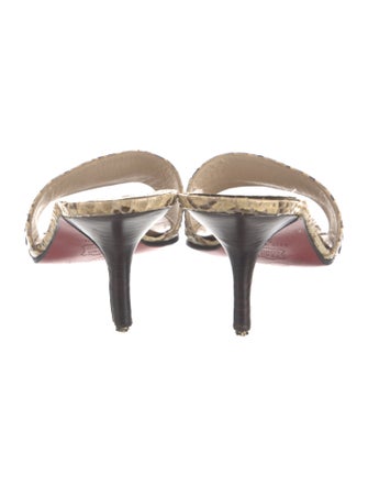 Christian Louboutin Snakeskin Animal Print Slides